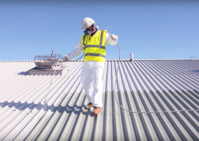 Roof paint spraying